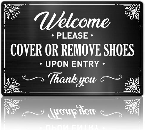 Please Remove Your Shoes Metal Sign 12 X 8 Inches, Take off Your Remove Shoes Sign for Front Door, Housewarming Gifts for New Home House, Cover Or Remove Shoes in Kuwait