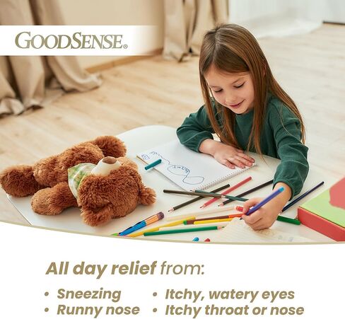 GoodSense Children’s Allergy Medicine, 24 Hour Loratadine Oral Solution 5 mg/5 mL, Dye-Free, Non-Drowsy Antihistamine, Grape Flavor, Ages 2 and Older, 8 oz in Kuwait
