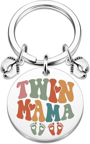 Twin Mom Gifts Twin Mama Keychain Twins Baby Items Pregnancy Announcement Gender Reveal Baby Shower Birthday Mother's Day Gifts for Twins Mom in Saudi Arabia
