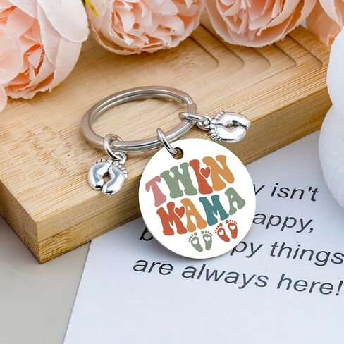 Twin Mom Gifts Twin Mama Keychain Twins Baby Items Pregnancy Announcement Gender Reveal Baby Shower Birthday Mother's Day Gifts for Twins Mom in Saudi Arabia