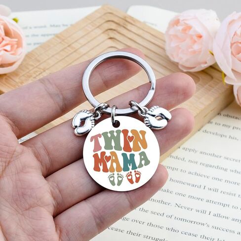 Twin Mom Gifts Twin Mama Keychain Twins Baby Items Pregnancy Announcement Gender Reveal Baby Shower Birthday Mother's Day Gifts for Twins Mom in Saudi Arabia