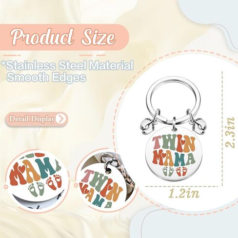 Twin Mom Gifts Twin Mama Keychain Twins Baby Items Pregnancy Announcement Gender Reveal Baby Shower Birthday Mother's Day Gifts for Twins Mom in Saudi Arabia