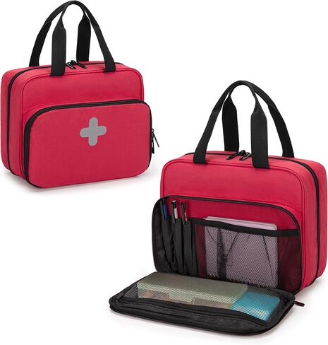 CURMIO Pill Bottle Organizer Portable Medicine Bag, Lockable Prescription Bottle Storage for Pill Bottles, Vitamins, Medical Supplements for Home Storage and Travel, Black (Empty Medicine Bag) in Kuwait