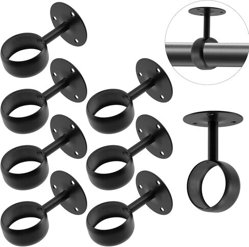 Antrader Curtain Rod Ceiling-Mount Bracket 1 1/2 Inch,4Pcs Ceiling Mount Curtain Rod Brackets Rod End Supports Socket Stainless Steel Curtain Rod Bracket in Kuwait
