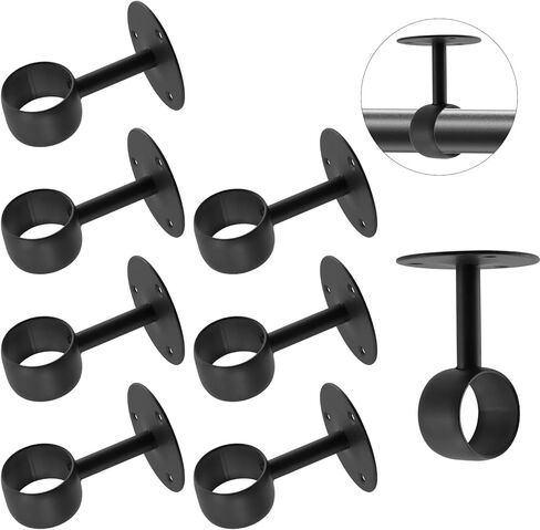 Antrader Curtain Rod Ceiling-Mount Bracket 1 1/2 Inch,4Pcs Ceiling Mount Curtain Rod Brackets Rod End Supports Socket Stainless Steel Curtain Rod Bracket in Kuwait