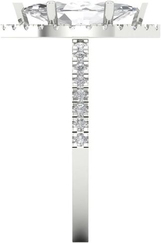 Clara Pucci 2.38 Carat Marquise Cut Zircon 14K White Gold Halo Solitaire W/Accents Bridal Wedding Everlasting Promise Ring Dainty Band in Saudi Arabia
