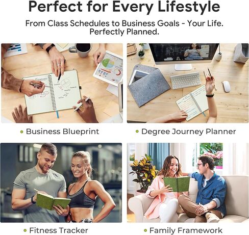 مخطط 2026-2027، مخطط أكاديمي يومي أسبوعي شهري، جدول أعمال حلزوني لمدة 18 شهرًا، 6.5 بوصة × 8.5 بوصة، تخطيط عمودي، مخطط تقويم، غطاء ناعم من الجلد النباتي، أخضر تفاحي in Kuwait