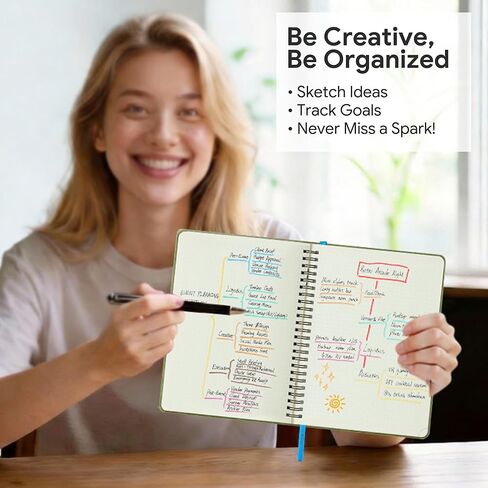 مخطط 2026-2027، مخطط أكاديمي يومي أسبوعي شهري، جدول أعمال حلزوني لمدة 18 شهرًا، 6.5 بوصة × 8.5 بوصة، تخطيط عمودي، مخطط تقويم، غطاء ناعم من الجلد النباتي، أخضر تفاحي in Kuwait