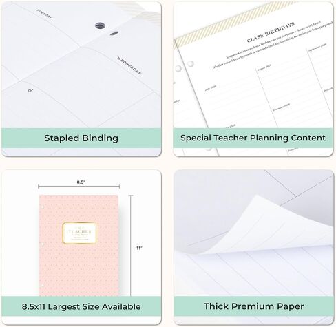 Blue Sky Day Designer 2026-2027 Monthly Academic Year Teacher Planner Calendar, July 2026 - June 2027, 8.5" x 11", Coated Paper Cover, Stapled Binding, Swiss Dot Blush in Saudi Arabia