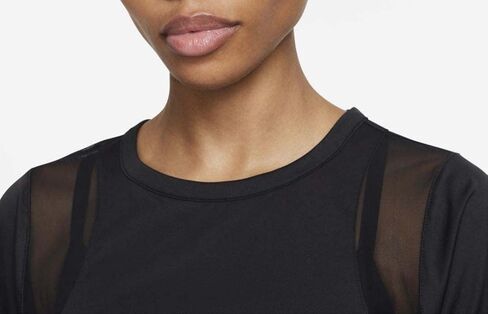 قميص علوي للنساء من Nike Yoga Dri-Fit بأكمام قصيرة (B(DJ6571-010)/B، صغير) in Saudi Arabia