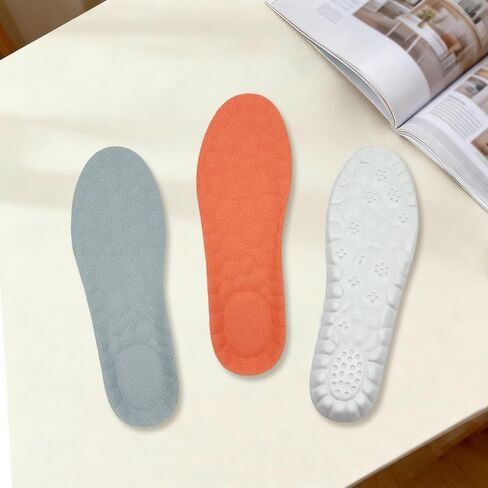 Orthotic Sport Arch Support Inserts for Men and Women Trimmable Orthotic Running Insoles Gel Insoles for Men and Women for Foot Pain 2Pack(Grey/Orange) in Saudi Arabia