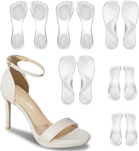 6 Pairs of High Heel Cushion Inserts for Women 3/4 Invisible Insoles Prevent Feet from Sliding Forward Shock Sweat Absorption Comfort Shoe Pads for High Heels Sandals Flats Boots Pumps in Saudi Arabia