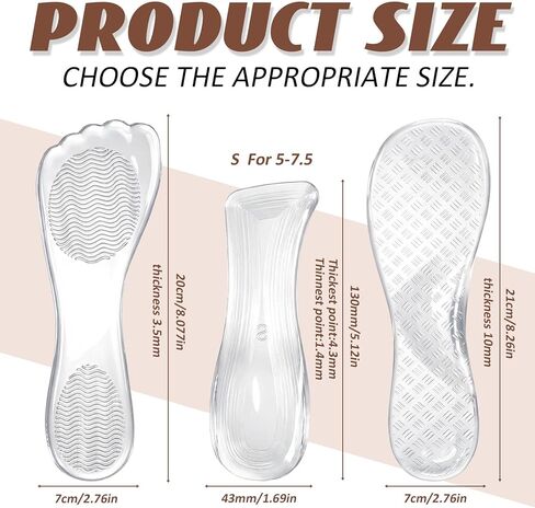 6 Pairs of High Heel Cushion Inserts for Women 3/4 Invisible Insoles Prevent Feet from Sliding Forward Shock Sweat Absorption Comfort Shoe Pads for High Heels Sandals Flats Boots Pumps in Saudi Arabia