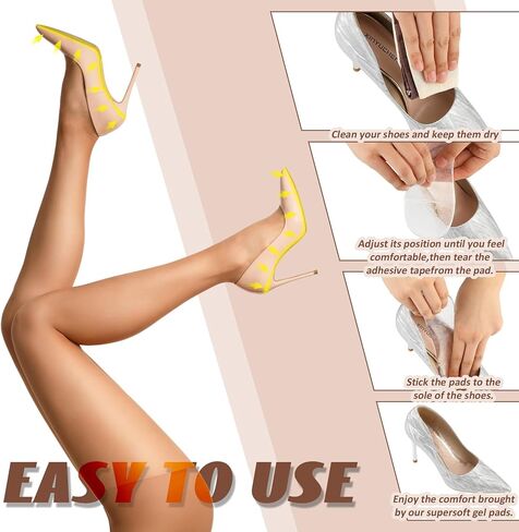 6 Pairs of High Heel Cushion Inserts for Women 3/4 Invisible Insoles Prevent Feet from Sliding Forward Shock Sweat Absorption Comfort Shoe Pads for High Heels Sandals Flats Boots Pumps in Saudi Arabia