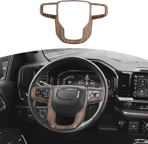 for Sierra Steering Wheel Panel Trim Sticker for GMC Sierra 2019 2020 2021 2022 2023 2024-Present Black Carbon Fiber Interior Accessories 1pc in Kuwait