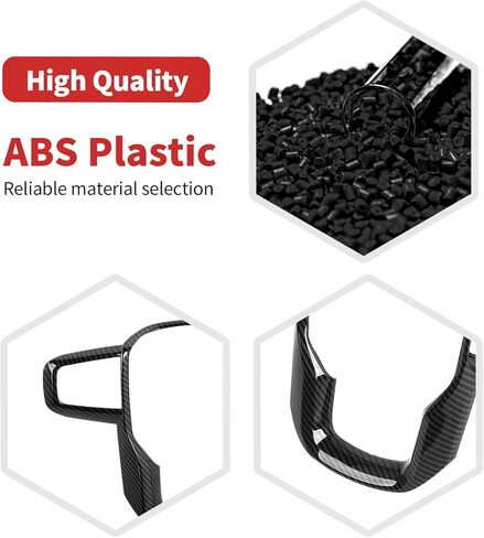 for Sierra Steering Wheel Panel Trim Sticker for GMC Sierra 2019 2020 2021 2022 2023 2024-Present Black Carbon Fiber Interior Accessories 1pc in Saudi Arabia
