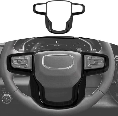 for Sierra Steering Wheel Panel Trim Sticker for GMC Sierra 2019 2020 2021 2022 2023 2024-Present Black Carbon Fiber Interior Accessories 1pc in Saudi Arabia