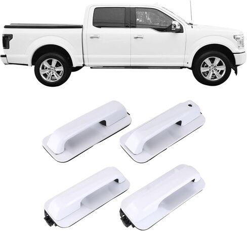 مقبض الباب الأمامي والخلفي للسائق وجانب الراكب مقبض الباب الخارجي متوافق مع Ford F150 F-150 2015-2020 بيك اب شاحنة استبدال OE FL3Z1522405AA JC3Z2626605AA JC3Z2522404AA in Kuwait