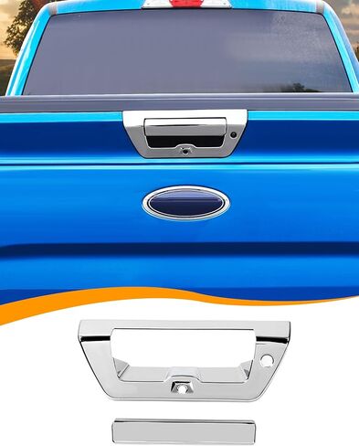 أغطية مقبض الباب الخلفي من الكروم من Hoolcar تراكب متوافق مع الملحقات الخارجية لسيارة Ford F150 2015-2020 غطاء حماية مقبض الباب الخلفي in Saudi Arabia