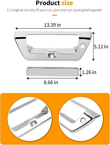 Hoolcar Chrome Tailgate Handle Covers Trim Overlay Compatible with 2015-2020 Ford F150 Exterior Accessories Tailgate Handle Protector Shell in Saudi Arabia