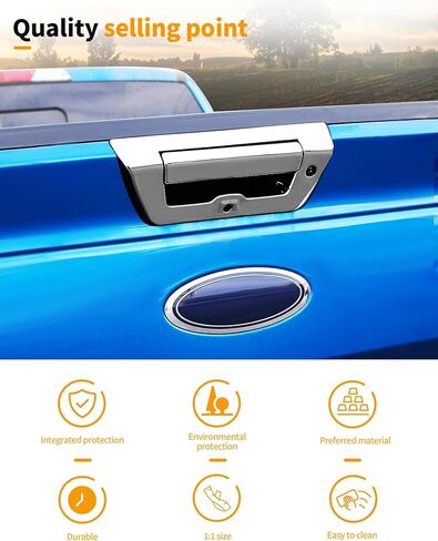 Hoolcar Chrome Tailgate Handle Covers Trim Overlay Compatible with 2015-2020 Ford F150 Exterior Accessories Tailgate Handle Protector Shell in Saudi Arabia
