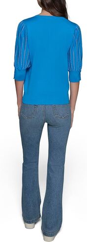 KARL LAGERFELD Paris Women's Sportswear Sweater, French Blue, X-Small in Saudi Arabia