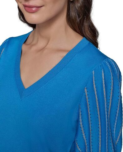 KARL LAGERFELD Paris Women's Sportswear Sweater, French Blue, X-Small in Saudi Arabia