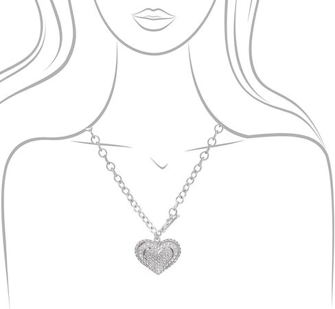 Spinningdaisy Silver Plated Crystal Breathing Heart Toggle Necklace in Saudi Arabia