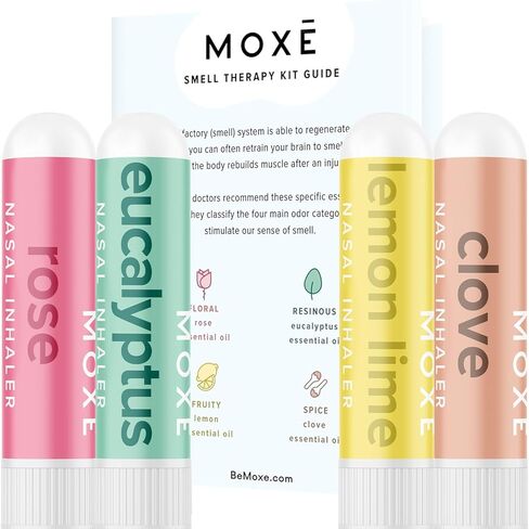 MOXĒ Smell Training Kit, Made in USA, 4 Essential Oils, Olfactory Regeneration, Helps Restore Sense of Smell, Natural Therapy for Smell Loss (Phase 1) in Kuwait