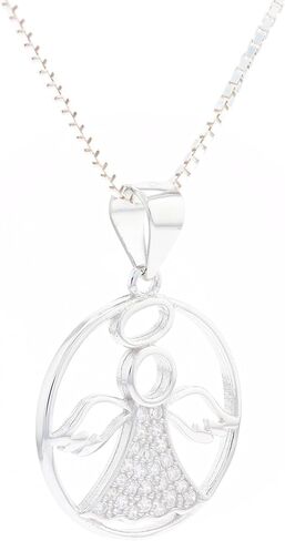 اتجاهات المجوهرات الملاك تشيكوسلوفاكيا قلادة من الفضة الاسترليني 18" in Kuwait