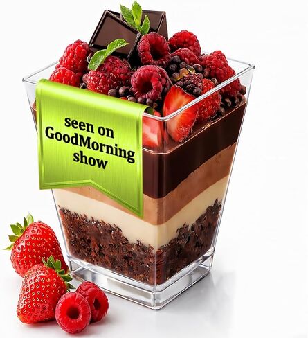 100 Pack 5 oz Plastic Dessert Cups with Lids and Spoons, Parfait Cups with Lids for Appetizers, Mini Dessert Cups with Spoons, Dessert Shooter Cups for Puddings, Mousse, Parfait Ice Cream in Saudi Arabia