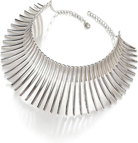 African Statement Bib Necklace for Women Men Fashion Chunky Collar Necklace Tribal Jewelry Exaggerated Gold Costume Necklace in Kuwait