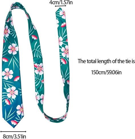 FVCENT Cosplay Tie Men's Printed Teal Green with Pink Flowers Tie Cartoon Movie Costume Props Role Playing Holiday Dress up Christmas Party Accessories in Kuwait