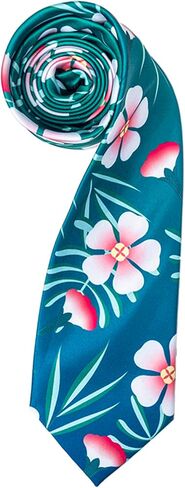 FVCENT Cosplay Tie Men's Printed Teal Green with Pink Flowers Tie Cartoon Movie Costume Props Role Playing Holiday Dress up Christmas Party Accessories in Kuwait
