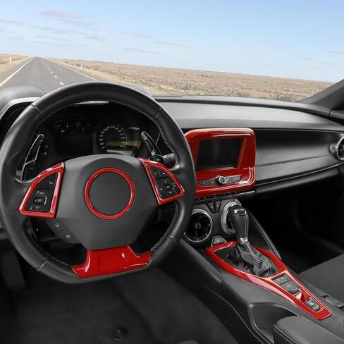 JeCar Interior Trim Kit Fit for 2017-2022 Chevrolet Chevy Camaro (Red) in Saudi Arabia
