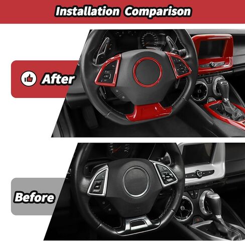 JeCar Interior Trim Kit Fit for 2017-2022 Chevrolet Chevy Camaro (Red) in Saudi Arabia