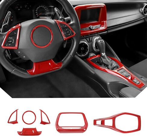 JeCar Interior Trim Kit Fit for 2017-2022 Chevrolet Chevy Camaro (Red) in Saudi Arabia