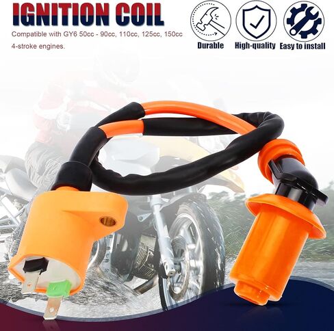 Performance Ignition Coil for GY6 50cc - 90cc 110cc 125cc 150cc 4-stroke Engine Motorcycle Scooter ATV Go Kart Moped Quad Pit Dirt Racing Bike QMJ157 QMI157 QMJ152 QMI152 Roketa Sunl Baja Kymco in Saudi Arabia