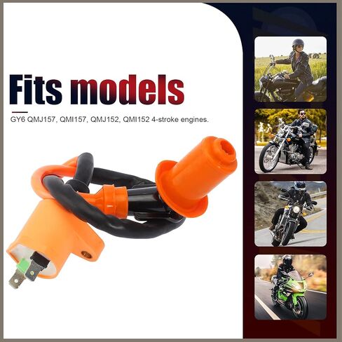 Performance Ignition Coil for GY6 50cc - 90cc 110cc 125cc 150cc 4-stroke Engine Motorcycle Scooter ATV Go Kart Moped Quad Pit Dirt Racing Bike QMJ157 QMI157 QMJ152 QMI152 Roketa Sunl Baja Kymco in Saudi Arabia