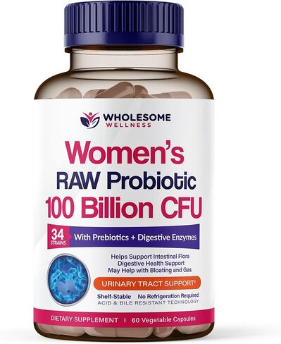 Dr. Formulated Raw Probiotics for Women 100 Billion CFUs with Prebiotics, Digestive Enzymes, Approved Women's Probiotic for Adults, Shelf Stable Probiotic Supplement Capsules in Kuwait