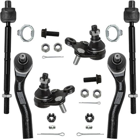 Detroit Axle - Front 6pc Suspension Kit for 12-16 Honda CR-V, 2 Lower Ball Joints 4 Tie Rod Ends 2012 2013 2014 2015 2016 Replacement in Saudi Arabia