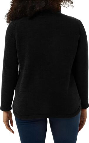 32 Degrees Heat Women's Mock Neck Fleece 1/4 Zip Pullover Sweater with Pockets (US, Alpha, XX-Large, Regular, Regular, Black) in Saudi Arabia