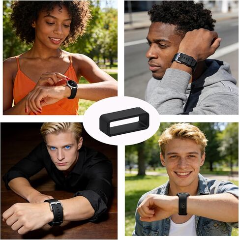 8Pcs Watch Band Keepers, Watch Strap Holder 18mm/20mm/22mm /24mm Rubber Watch Band Holder Loop, Replacement Band Strap for Smart Sport Watchers Clasp Ring Accessories (Black) in Kuwait