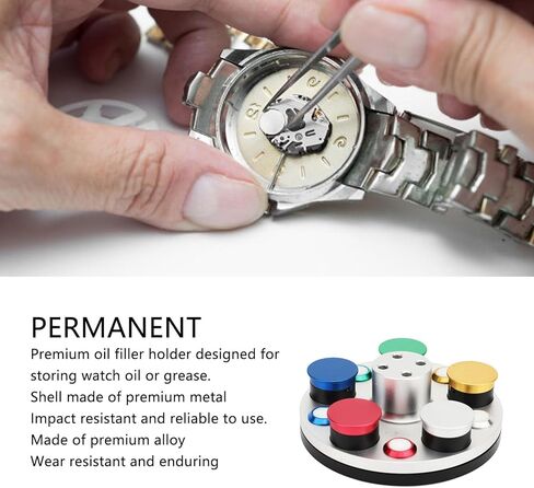 Asixxsix Watch Oiler Dish, Turntable 5 Dish Watch Oiler Repair Kit Watches Oil Immersion ToolOiler WatchOil WatchmakerOil Cup, WatchOil Dipping Tool,Watchmaker Watches Repair Accessories in Saudi Arabia