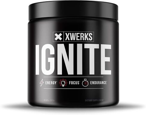 Xwerks Ignite Green Apple Pre Workout Powder, Best Natural Keto Pre-Workout for Women and Men with Explosive Energy, Gluten Free Preworkout Blend for Endurance Stamina, 150 mg Caffeine 30 Servings in Saudi Arabia