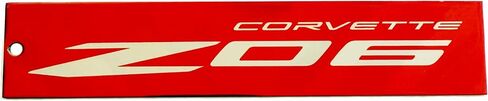 C8 Corvette ZO6 Red Steel Magnet Emblem Dusted Chrome Powder Finish 7.5" by 1.75" Z06 in Kuwait