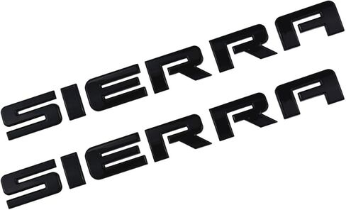 Aimoll 2pcs Sierra Nameplate Letter Emblem 3D Badge Glossy Replacement for Sierra (Black) in Saudi Arabia