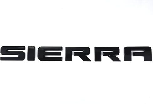 Aimoll 2pcs Sierra Nameplate Letter Emblem 3D Badge Glossy Replacement for Sierra (Black) in Saudi Arabia
