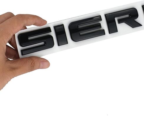 Aimoll 2pcs Sierra Nameplate Letter Emblem 3D Badge Glossy Replacement for Sierra (Black) in Saudi Arabia