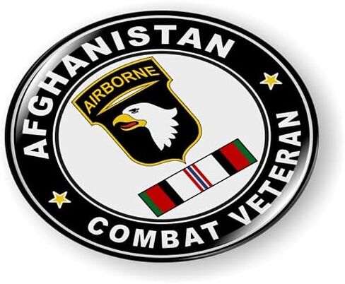 BestLicensePlateFrames - Afghanistan Combat Veteran U.S. Army 3D Domed CAR Emblem Badge Sticker Chrome Plastic Bezel - Official U.S. Army Licensed Product in Saudi Arabia